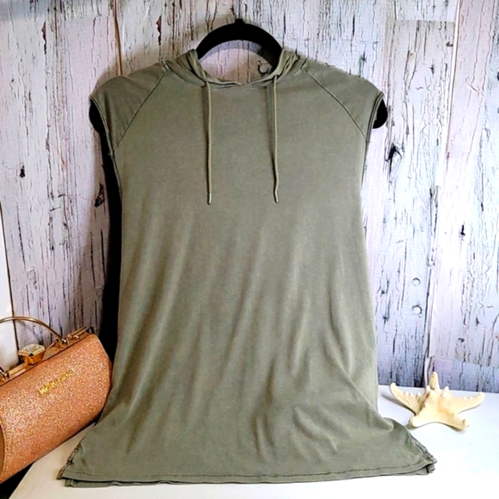 Wilfred Hooded Olive Green Sleeveless Blouse XXS